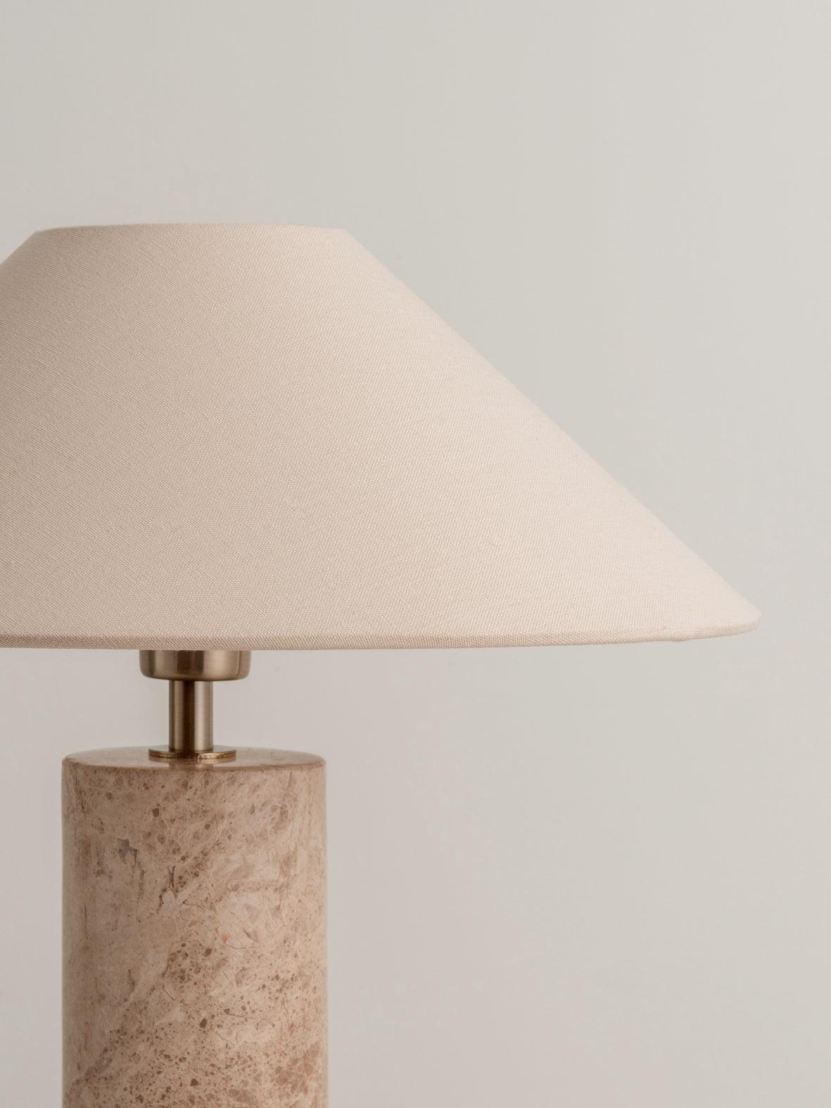 Denari - 1 light small brown marble cylinder table lamp