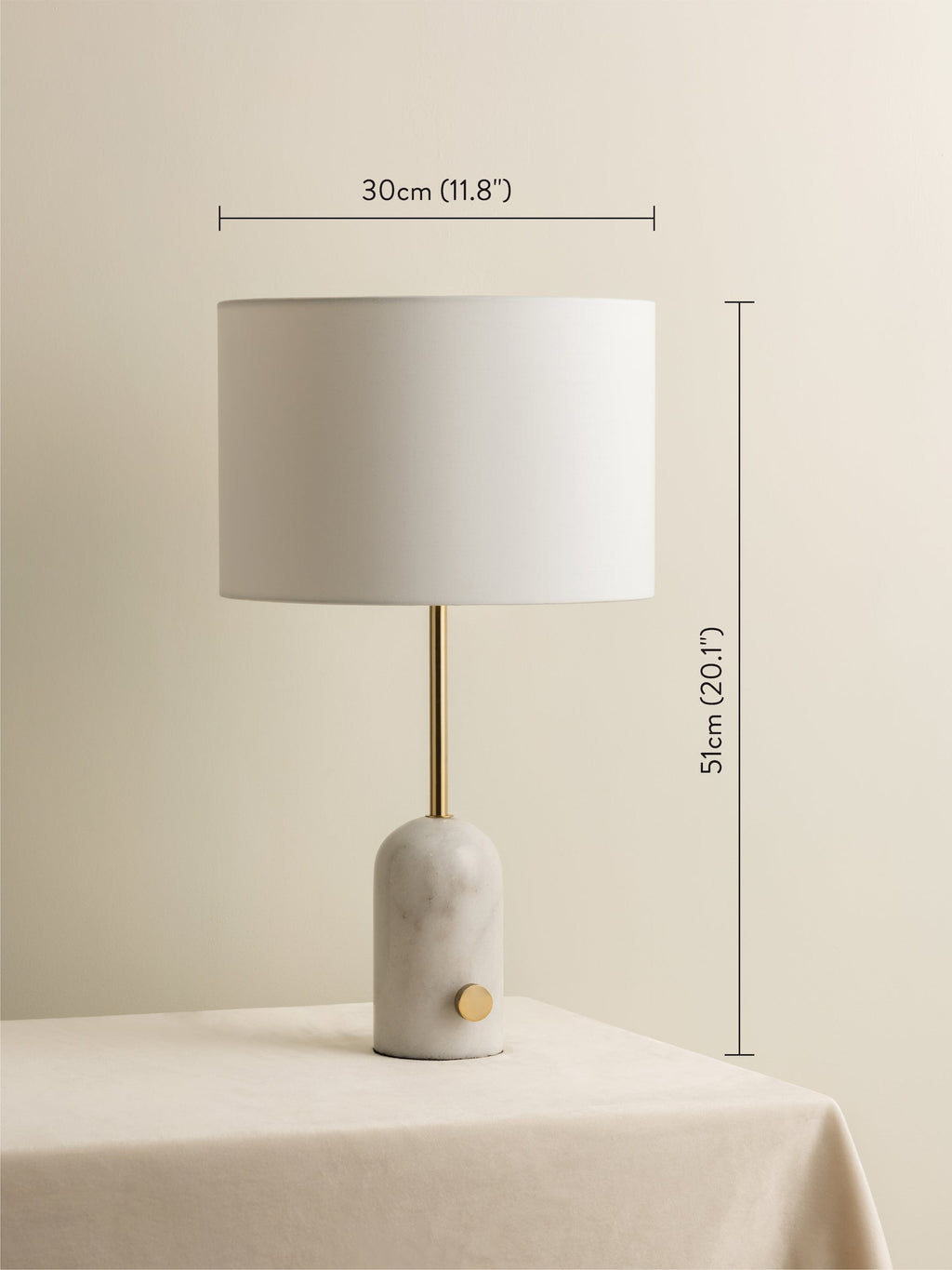 Penn - white marble and brass table lamp