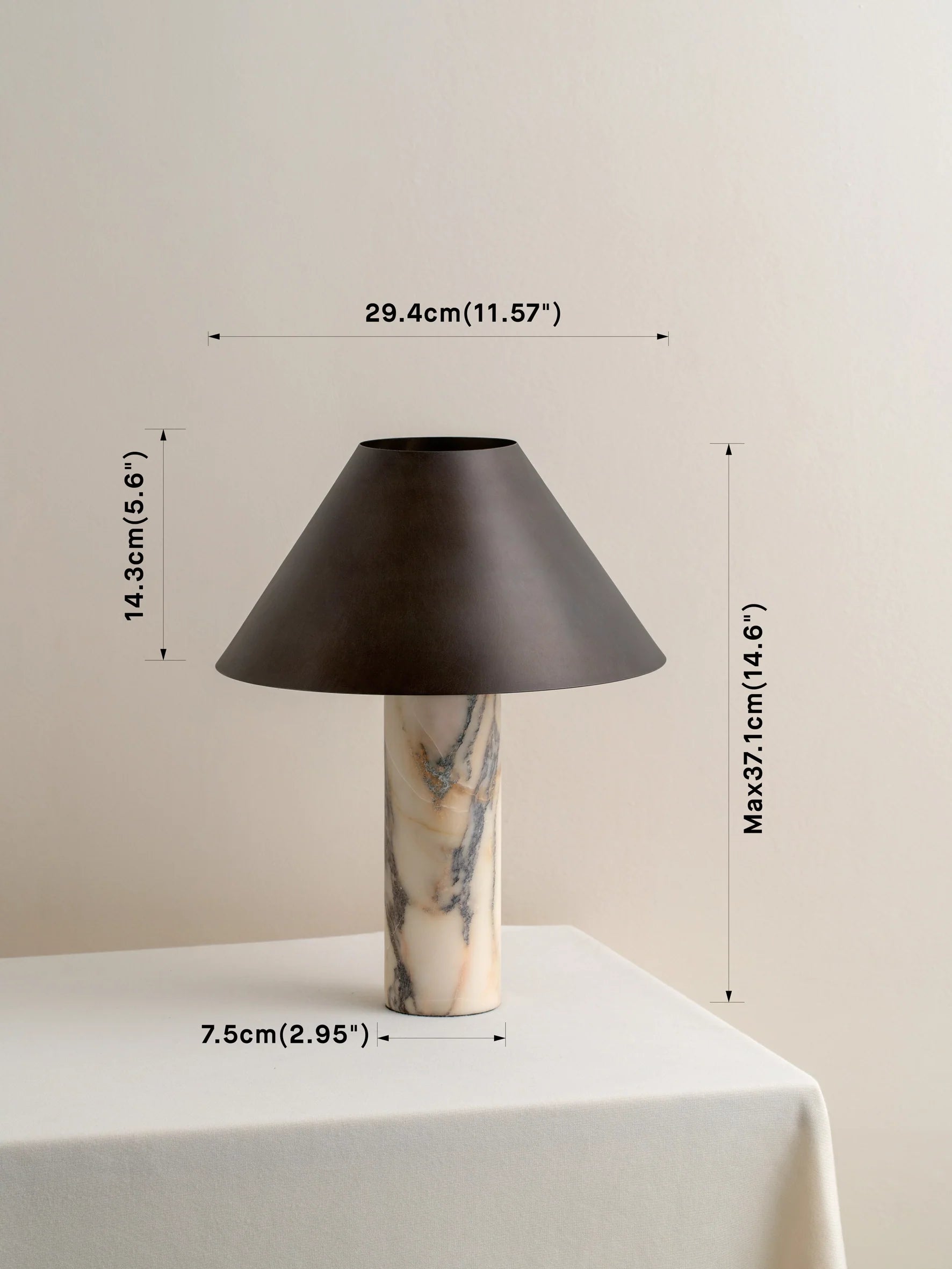 Cline - calacatta viola marble and bronze table lamp