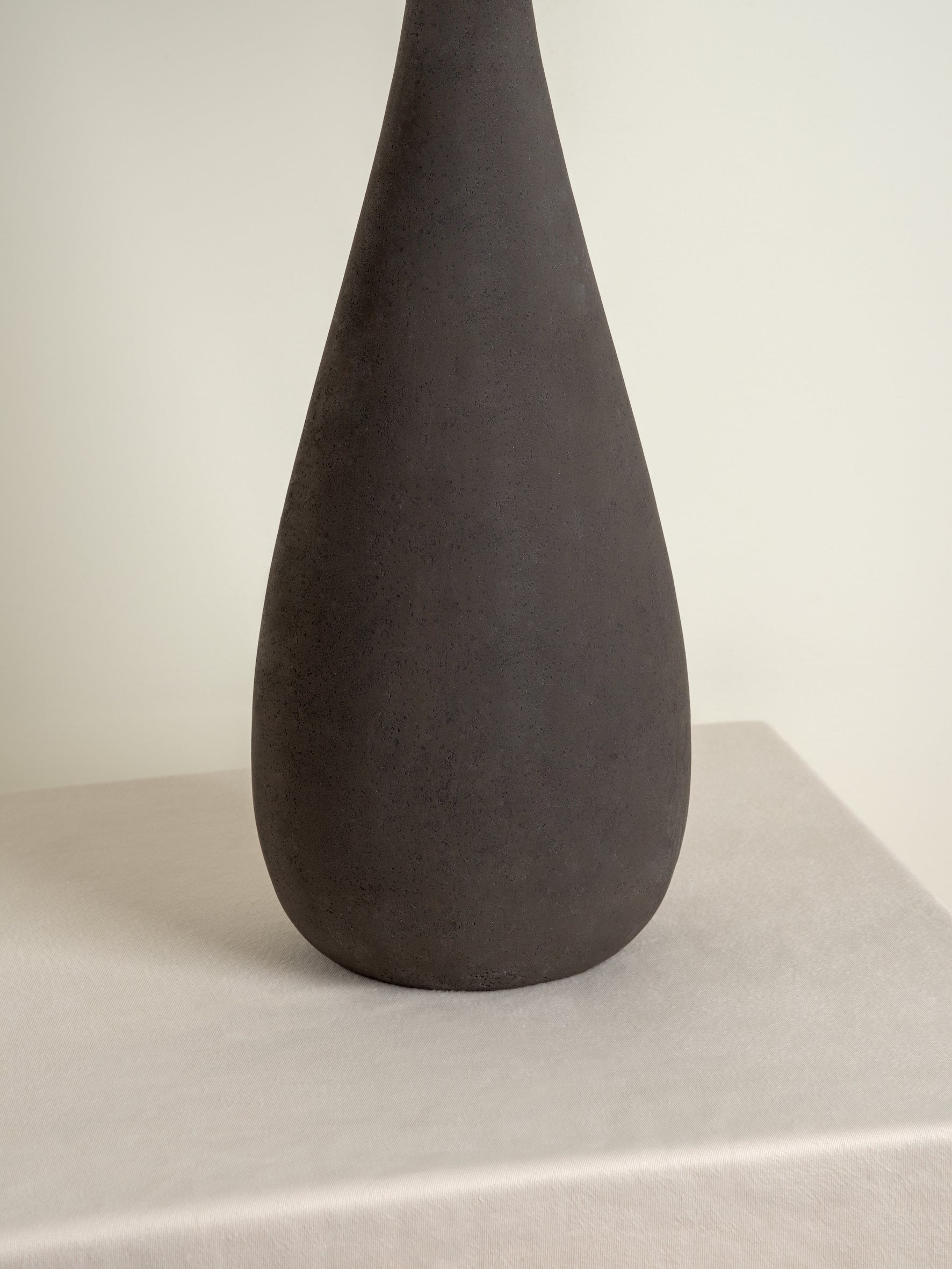 Miata - charcoal concrete and rattan table lamp